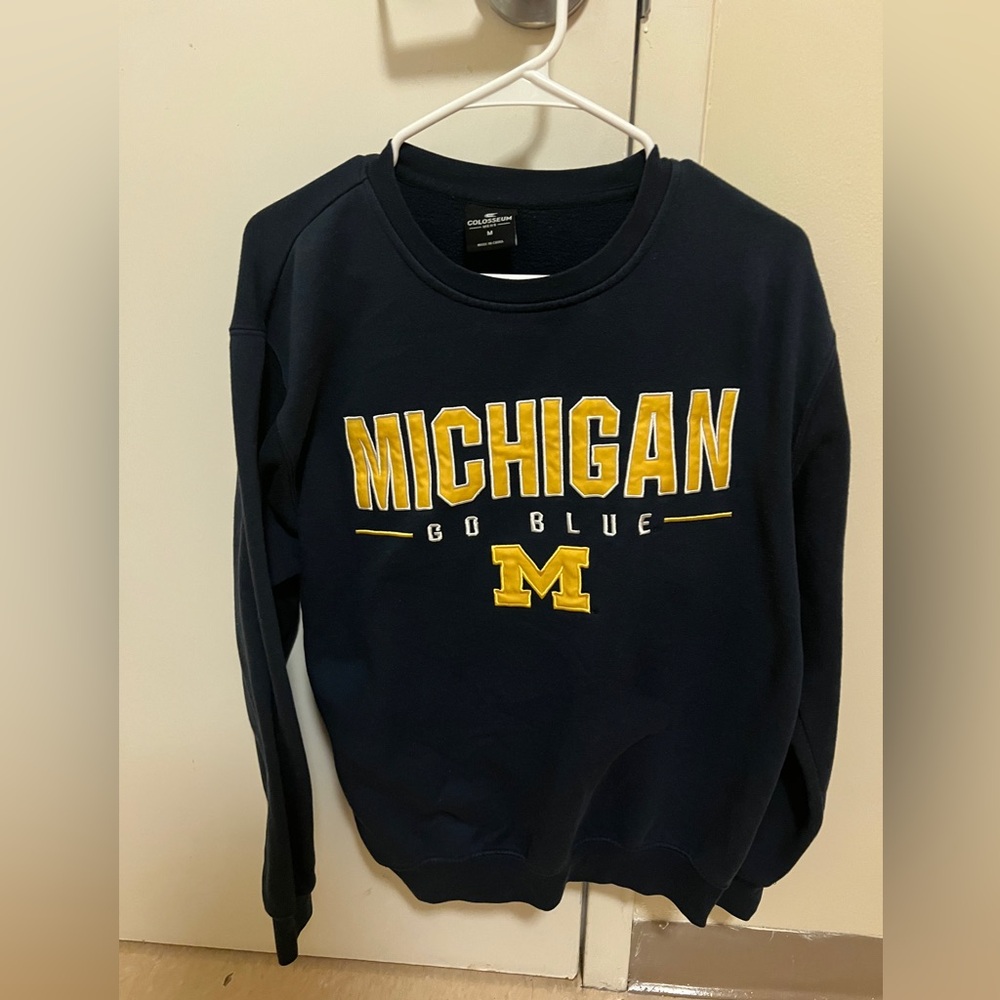 Vintage Colosseum Michigan Go Blue Crewneck Sweatshirt Navy and Yellow Size M